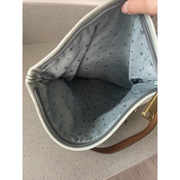 FOSSIL Explorer Flap Foldover Hobo Light blue Leather Slouch Shoulder Bag - Picture 14 of 16